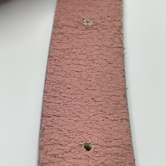 Gap Pink Genuine Cow Leather Belt w/ Gold Floral Pattern Sz XL - Picture 9 of 10